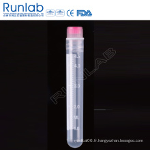 Fiole cryogénique à fond rond à filetage interne de 5 ml avec joint en silicone